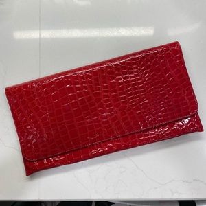 Lg Red Patton leather envelope clutch/shoulder handbag